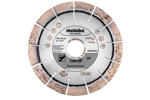 METABO Diamant-Trennscheibe Dia-TS125x22,23mm – GP, Granit, Professional 628576000