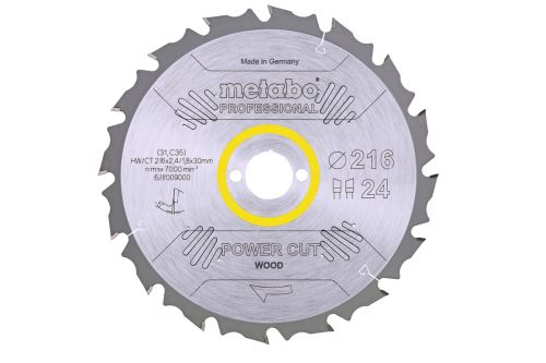 METABO Sägeblatt HW/CT 216 x 30 mm, 24 Zähne 628009000