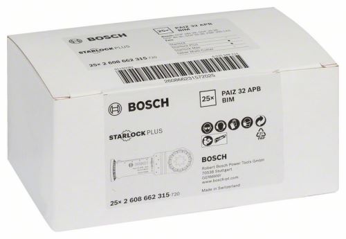 BOSCH BIM Tauchsägeblatt PAIZ 32 APB Holz und Metall 60 x 32 mm 2608662315