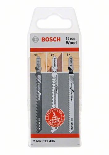 BOSCH Holzsägeblatt-Set, 15-tlg. 2607011436