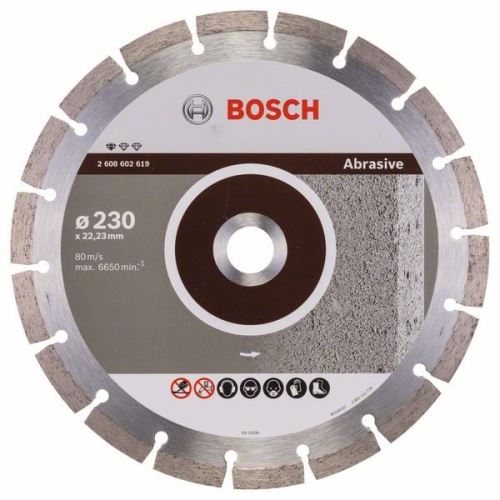 BOSCH Diamant-Trennscheibe Standard für Schleifmittel 230 x 22,23 x 2,3 x 10 mm 2608602619