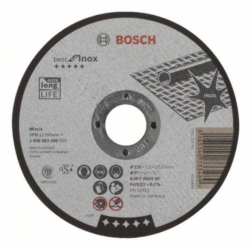 BOSCH Trennscheibe gerade Best für Inox A 46 V INOX BF, 125 mm, 1,5 mm 2608603496