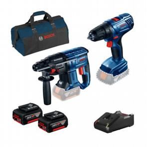 Bosch Professional Set: Akku-Bohrhammer GBH 180-LI + Akku-Bohrschrauber GSR 180-LI + 2x Akku GBA 18V 4,0Ah + Beutel im Karton 0615990M31