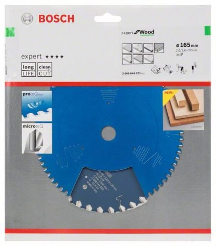 BOSCH Sägeblatt Expert für Holz 165 x 20 x 2,6 mm, 36 2608644023