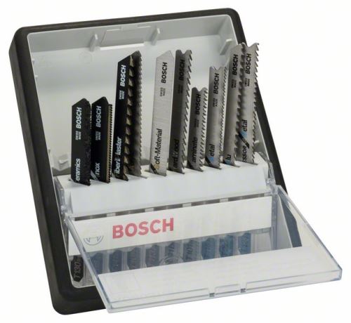 BOSCH 10-teiliger Satz Sägeblätter Robust Line Top Expert, mit Schaft TT 130 RIFF; T 118 AHM; T 141 HM; T 101 A; T 113 A; T 101 BF; T 101 BIF; T 118 AF; T 227 D; T 123 X 2607010574