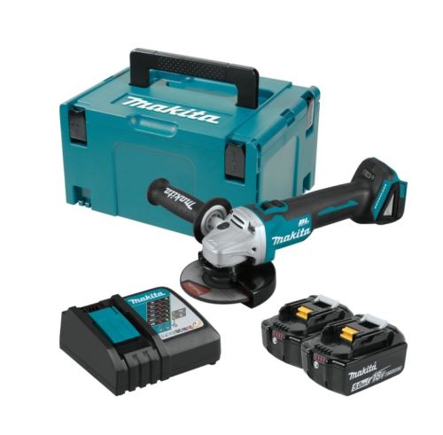 Makita Aku Winkelschleifer 125 mm Li-Ion LXT 18 V/5,0 Ah, Makpac DGA504RTJ