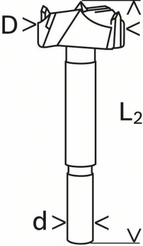 BOSCH Hartmetallmeißel mit Vorschneidespitzen 45 x 90 mm, d 10 mm 2608597617