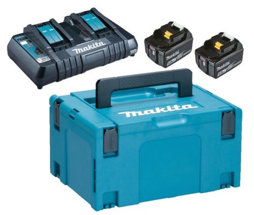 MAKITA Li-ion LXT 18V Set 2 Stk. BL1850B+1 Stk. Doppelladegerät DC18RD+1 Stk. Makpac 197629-2