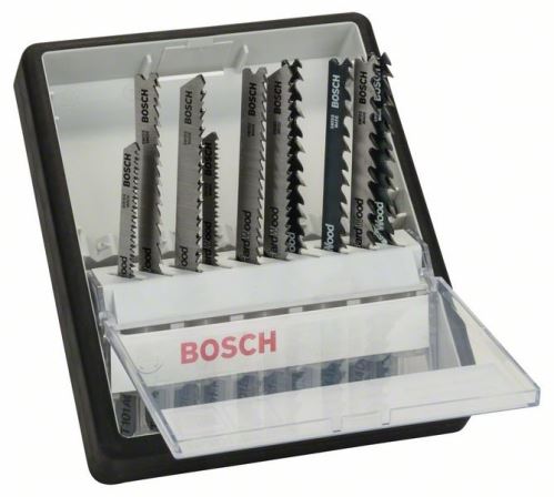 BOSCH 10-teiliges Sägeblatt-Set Robust Line Wood Expert, mit Schaft TT 101 AO; T 101 B; T 101 BR; T 101 AOF; T 101 BF; T 101 BRF; T 244 D; T 144 D; T 144 DF; T 144 DP 2607010540