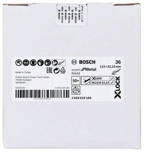 BOSCH X-LOCK Fiber Schleifscheiben Expert für Metallsystem Ø 115 mm, G 36, R444 2608619166