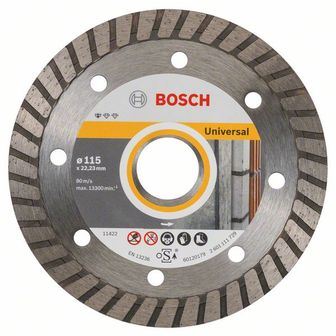 BOSCH Diamant-Trennscheibe Standard für Universal Turbo 230 x 22,23 x 2,5 x 10 mm (10 Stück) 2608603252