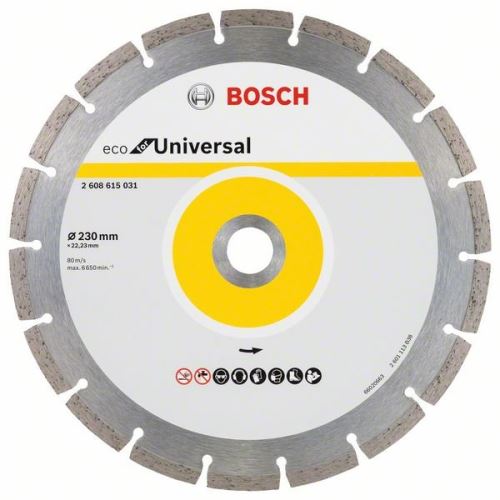 BOSCH Diamant-Trennscheibe ECO für Universal 150x22,23x2,1x7 (10 Stück) 2608615042