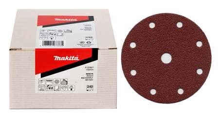 MAKITA Schleifpapier Klett 150 mm 6 Löcher K40, 50 Stück P-37568