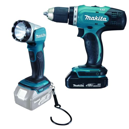 MAKITA Akku-Bohrschrauber mit Li-Ionen-Taschenlampe 18V/1,5Ah DDF453SYEL