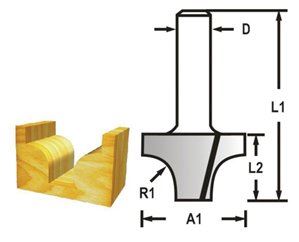 MAKITA Profilfräserschaft 8 mm, 19x12,7x45 mm D-48153