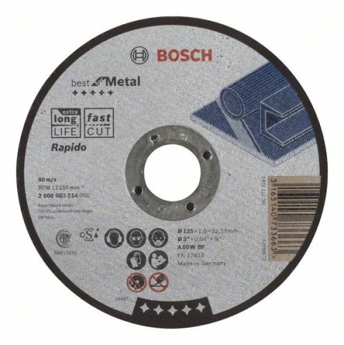 BOSCH Trennscheibe gerade Best for Metal - Rapido A 60 W BF, 125 mm, 1,0 mm 2608603514