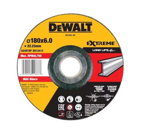 DeWALT Schleifscheibe für Metalle 180 x 6 x 22,23 mm DX7961