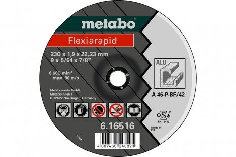 METABO Schleifscheibe Flexiarapid 125 x 1,0 x 22,23 mm, ALUMINIUM, TF 41 - 616513000 616513000