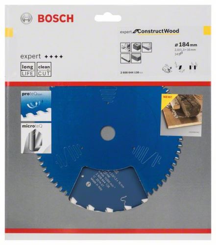 BOSCH Sägeblatt Expert für Construct Wood 184 x 16 x 2,0 mm, 24 2608644138