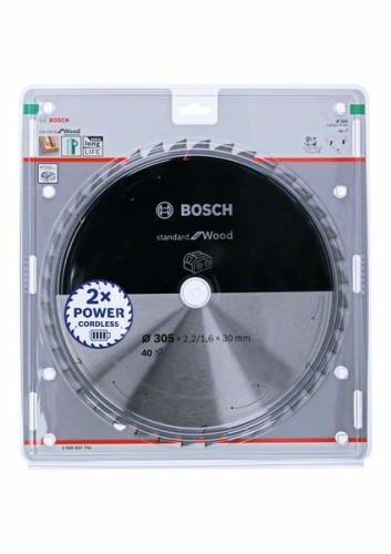 BOSCH Sägeblatt für Akku-Sägen; Standard für Holz 305x30x2,2/1,6x40T 2608837741