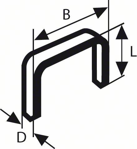 BOSCH Flachdraht-Tackerklammern Typ 57 10,6 x 1,25 x 6 mm (1000 Stück) 2609200229