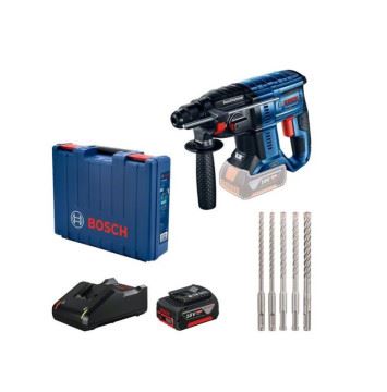 Bosch Profi-Set: Akku-Bohrhammer GBH 180-LI + 1× 4,0 Ah Akku + SDS-Plus-Set im Karton 0615990M9C