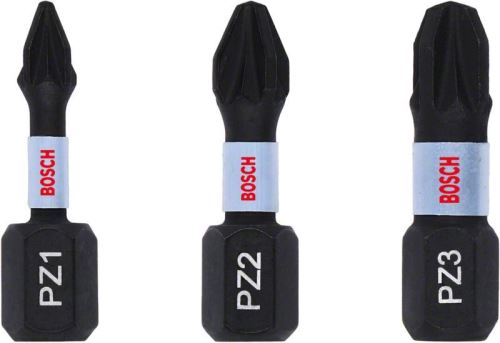 BOSCH Satz PZ1, PZ2, PZ3 Bits 25 mm, 3 Stück 2608522471