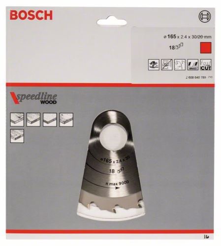 BOSCH Sägeblatt Speedline Wood 165 x 30 x 2,2 mm, 18 2608640789