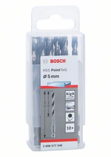 BOSCH Bohrer für Metall HSS PointTeQ HEX mit 6-Punkt-Schaft; 5,0 mm 2608577545