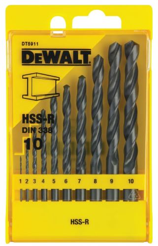 DeWALT Bohrerset HSS-R DIN 338, für Metall (10 Stück) DT5911