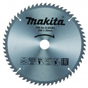 MAKITA Holzsägeblatt TCT 260x2,6x30 mm 60 Zähne D-65383