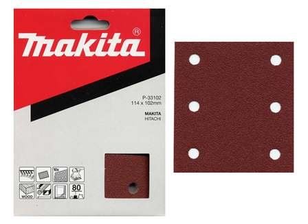 MAKITA Schleifpapier 102x114 mm 6 Löcher K40, 10 Stück P-33087