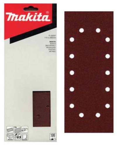 MAKITA Schleifpapier 115x280 mm 14 Löcher K80, 10 Stück P-33021