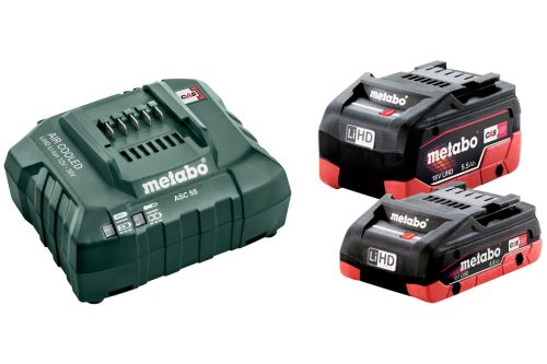 METABO Basisset (Ladegerät + Akkus) 18V / LiHD 1 x 4,0 Ah + 1 x 5,5 Ah 685160000