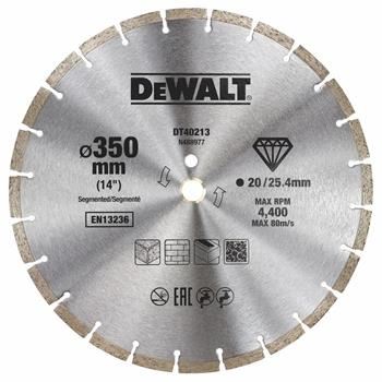 DeWALT Diamant-Segmentscheibe, Trockenschnitt, 350 x 25,4 mm DT40213