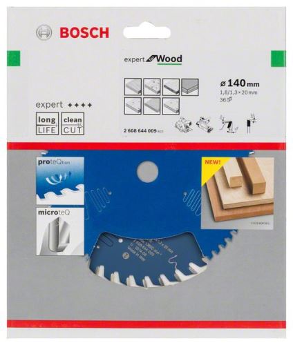 BOSCH Sägeblatt Expert für Holz 140 x 20 x 1,8 mm, 36 2608644009