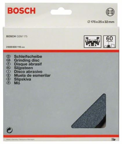 BOSCH Schleifscheibe für Doppeltellerschleifer 175 mm, 32 mm, 60 2608600110