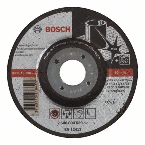 BOSCH Profilierte Schruppscheibe Expert für Inox AS 30 S INOX BF, 115 mm, 6,0 mm 2608600539