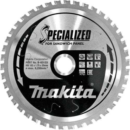 MAKITA Sägeblatt 165x20 42T Sandwichplatten =neu B-63149 - B-63133