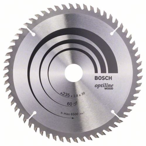 BOSCH Sägeblatt Optiline Wood 235 x 30/25 x 2,8 mm, 60 2608641192