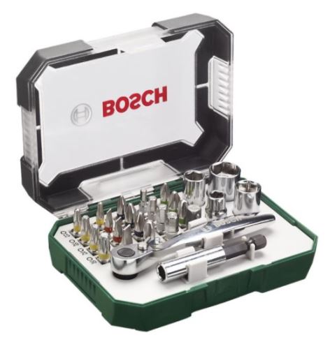 BOSCH 26-teiliges Schraubendreher-Mini-Set mit Ratsche 2607017322