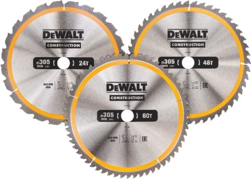 DeWALT Sägeblatt-Set (3 Stück) 305 x 30 mm / 1 x DT1958, 1 x DT1959, 1 x DT1960 / DT1964