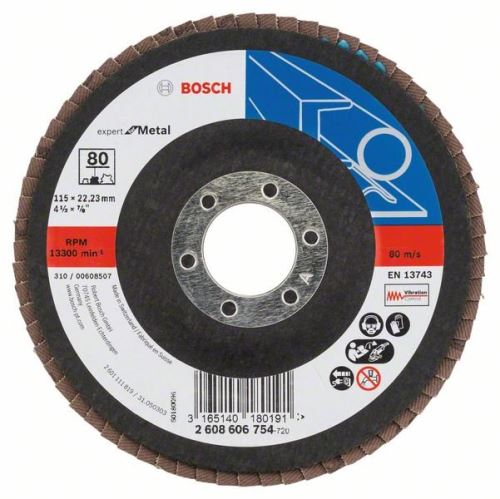 BOSCH Fächerschleifscheibe X551, Expert for Metal D = 125 mm; G = 40, gebrochen 2608606716