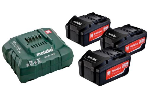 METABO Basisset (Ladegerät + Akkus) 18V / 3 x 5,2 Ah + ASC 30-36 685048000