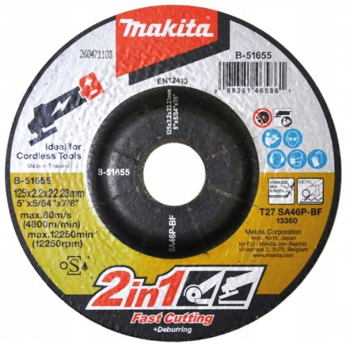 MAKITA Schleif-/Trennscheibe 2 in 1 125x2,0x22,23 mm B-51655