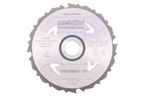 METABO Sägeblatt 190 x 30 mm, 4 Zähne, 5° FibercementCutProfi 628297000