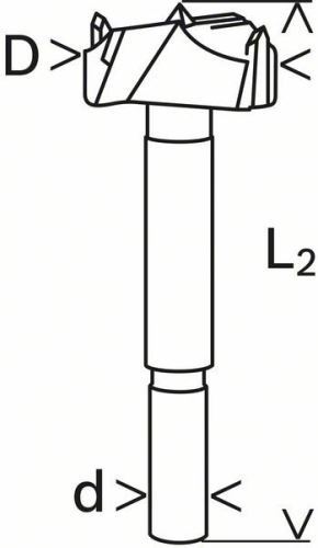 BOSCH Hartmetallmeißel mit Vorschneidespitzen 15 x 90 mm, d 8 mm 2608597601