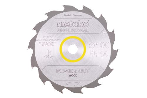 METABO Hartmetall-Sägeblatt (für KS 1266 S/1468 S) 190 x 20 mm, 14 Zähne 628004000