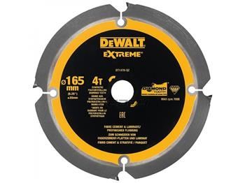 DeWALT Sägeblatt für Faserzement- und Laminatplatten, 165 x 20 mm, 4 Zähne DT1471