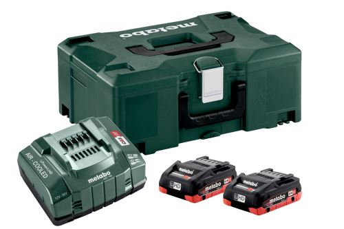 METABO Basisset (Ladegerät + Akkus) 18V / 2x LiHD 4,0 Ah + Koffer 685130000